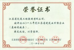 江苏省建筑业百强企业（2013年度）